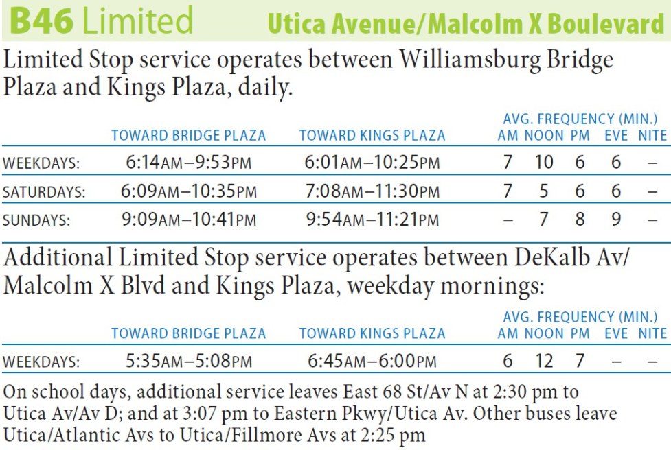 B46 Bus Route - Maps - Schedules