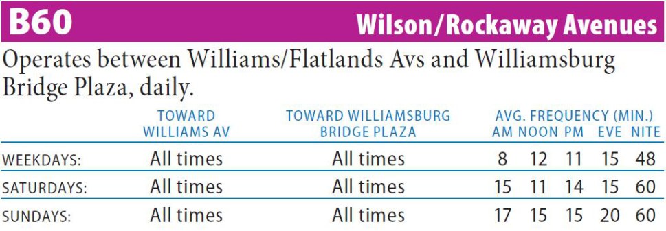 B60 Bus Route - Maps - Schedules
