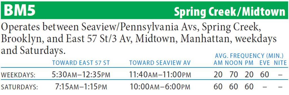 BM5 Bus Route - Maps - Schedules