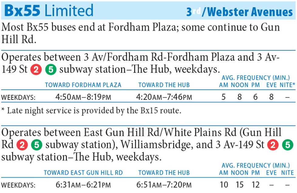 Bx55 Bus Route - Maps - Schedules
