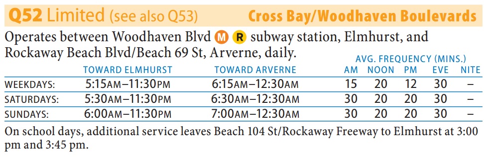 Q52 Bus Route - Queens iTapinfo