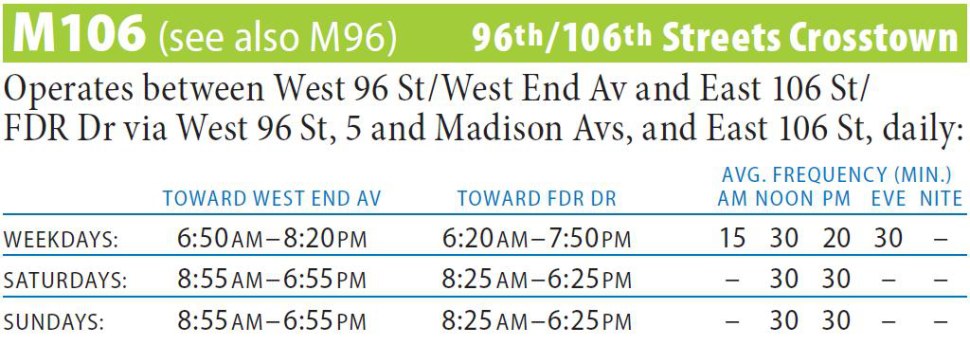 M106 Bus Route - Maps - Schedules