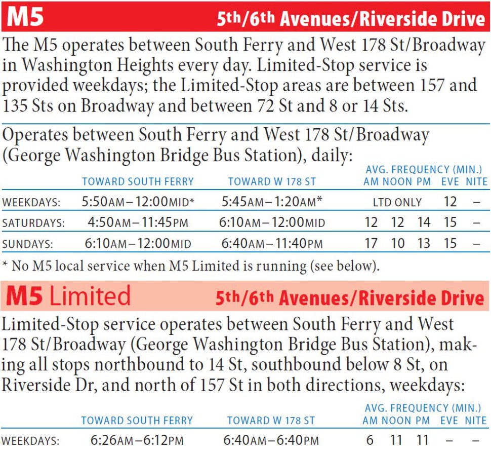 M5 Bus Route - Maps - Schedules