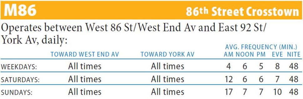 M86 Bus Route - Maps - Schedules