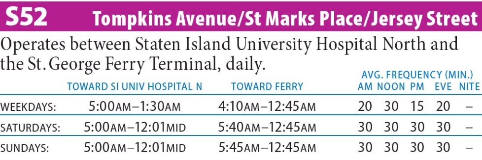 S52 Bus Route - Maps -Schedules