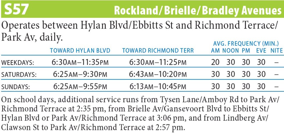 S57 Bus Route - Maps -Schedules