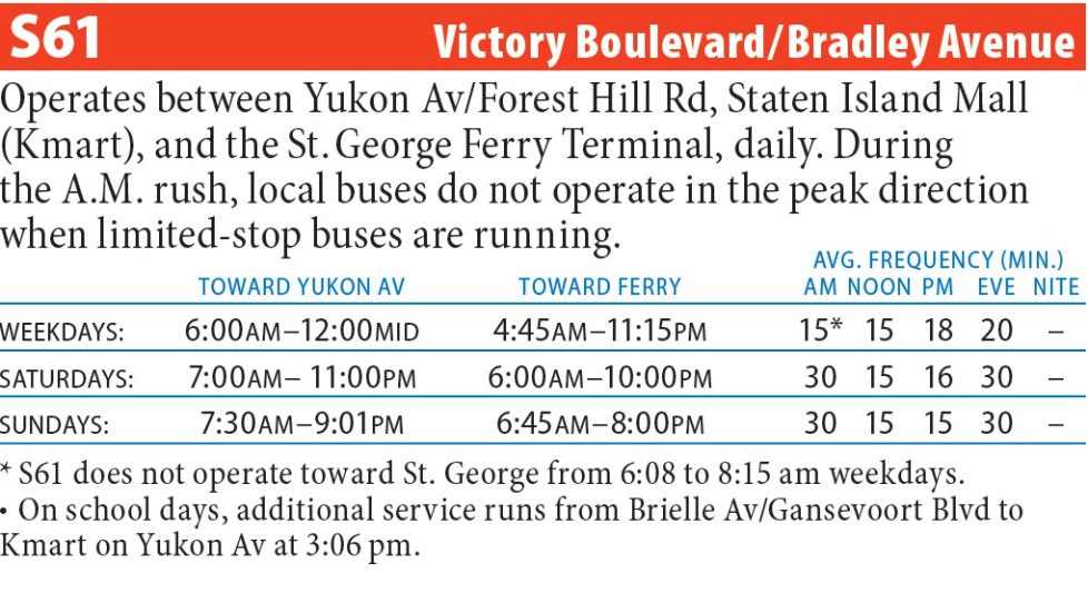 S61 Bus Route - Maps -Schedules