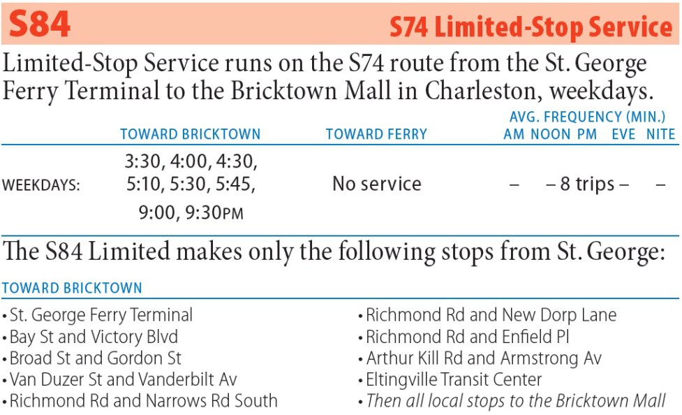 S84 Bus Route - Maps -Schedules