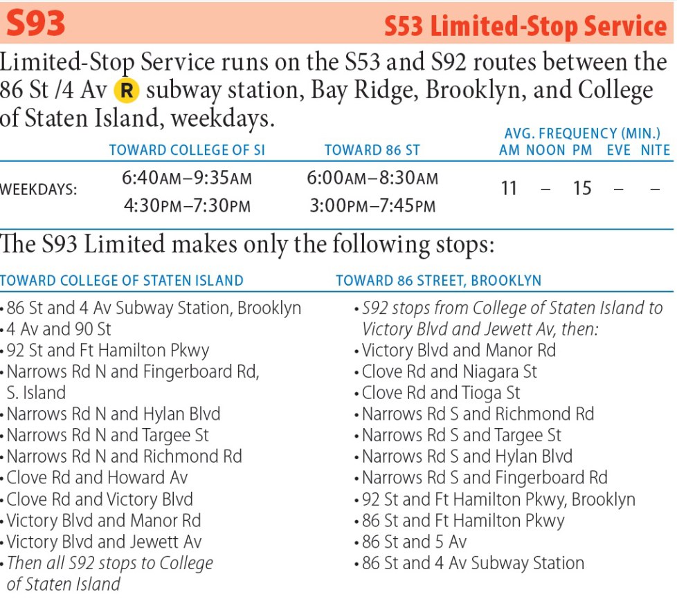S93 Bus Route - Maps -Schedules