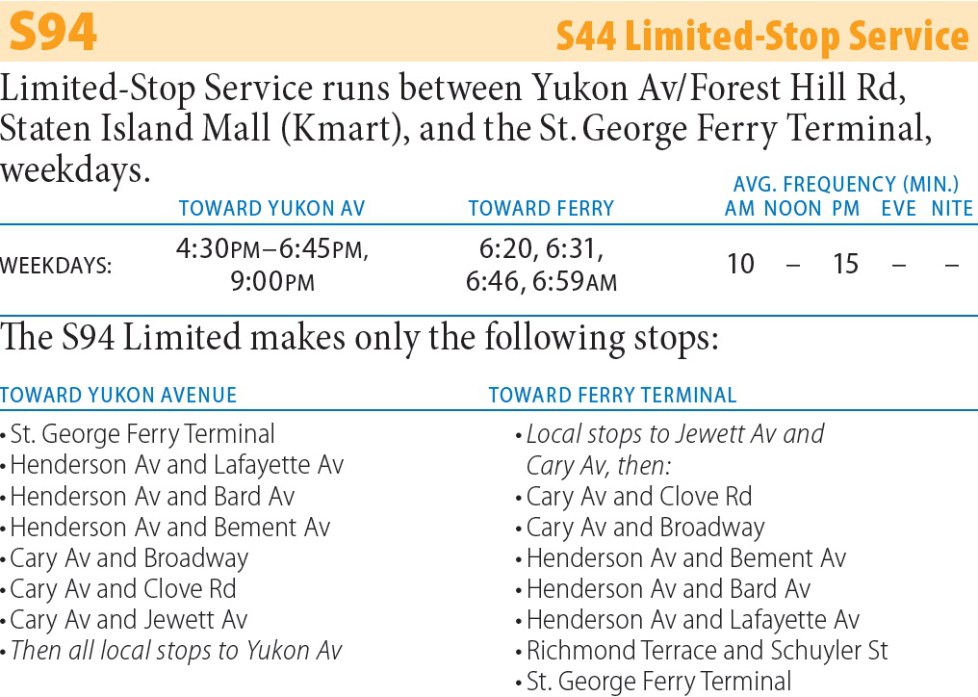 S94 Bus Route - Maps -Schedules