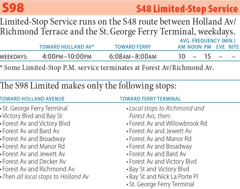 S98 Bus Route - Maps -Schedules