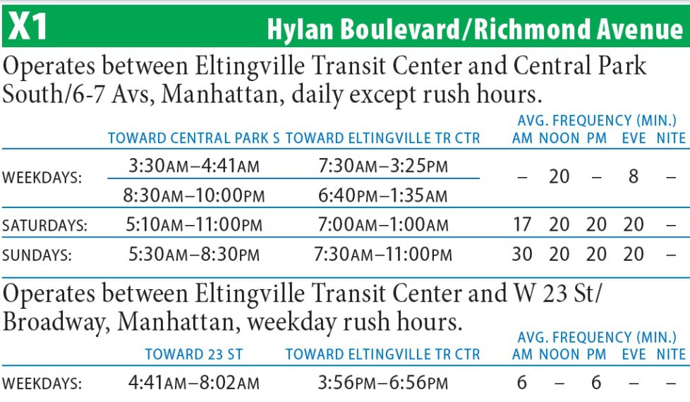 X1 Bus Route - Maps -Schedules