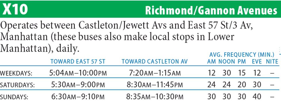 X10 Bus Route - Maps -Schedules