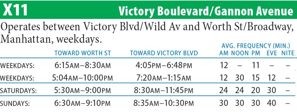 X11 Bus Route - Maps -Schedules