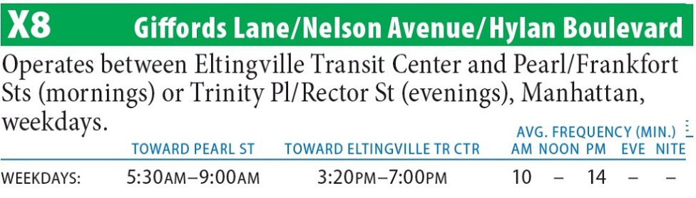 X8 Bus Route - Maps -Schedules